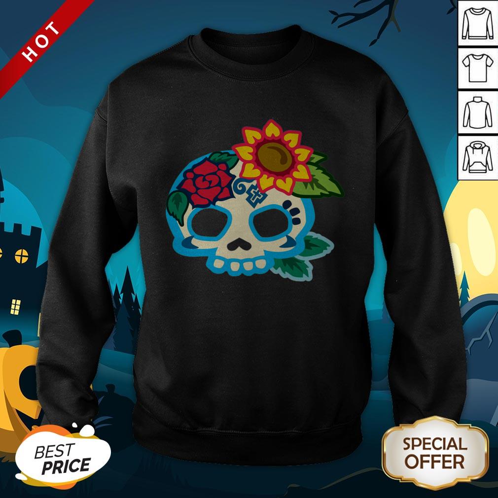 Sugar Skull Flower Day Of Dead Dia De Los Muertos Shirt