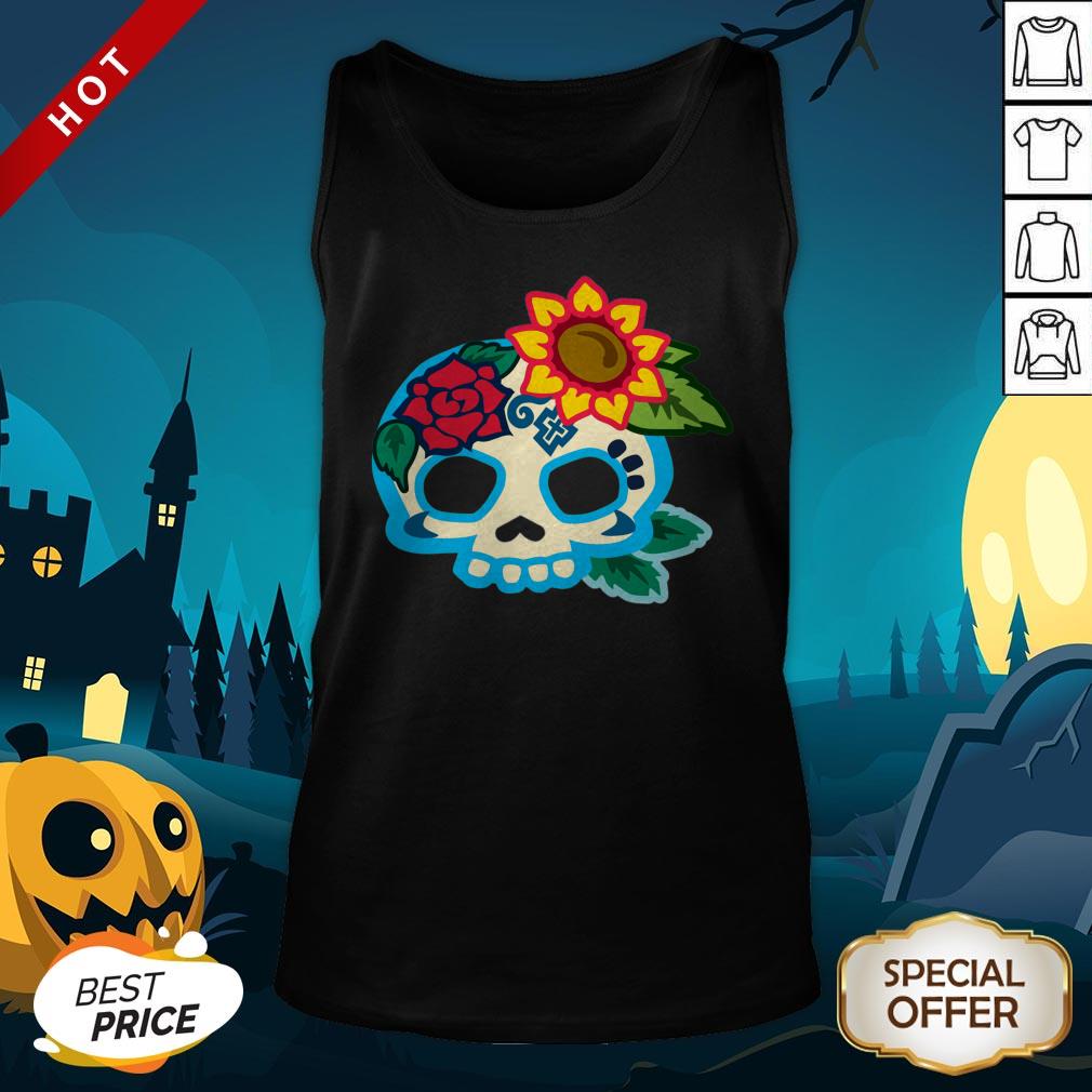 Sugar Skull Flower Day Of Dead Dia De Los Muertos Shirt