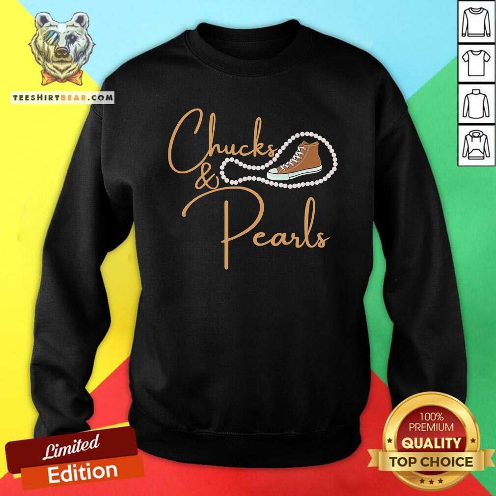 Suspicious Kamala Harris Chucks And Pearls Orange 5 Converse Shirt