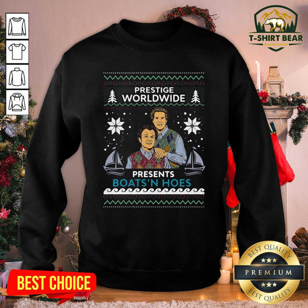 Pretty Prestige Worldwide Presents Boats N Hoes Ugly Christmas Shirt