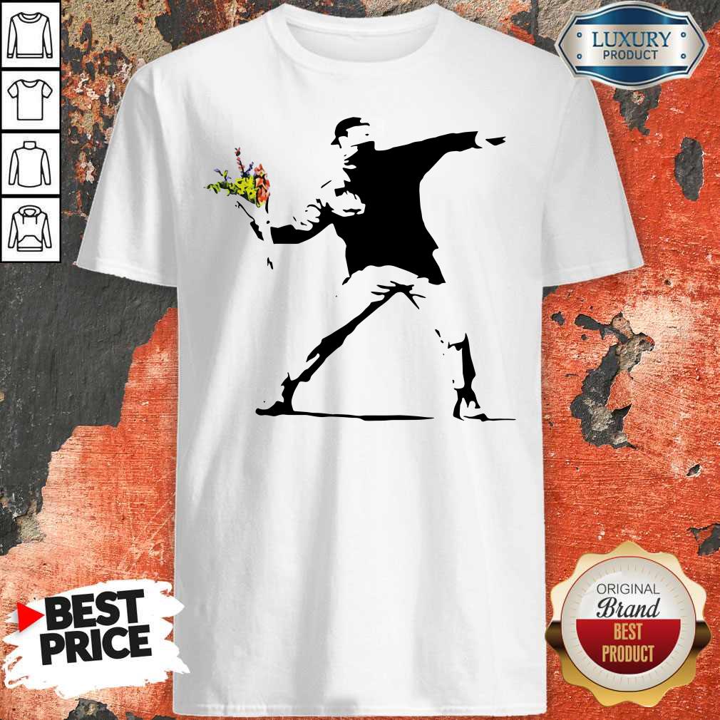 Sweet Banksy Rage Flower Thrower Kids Shirt