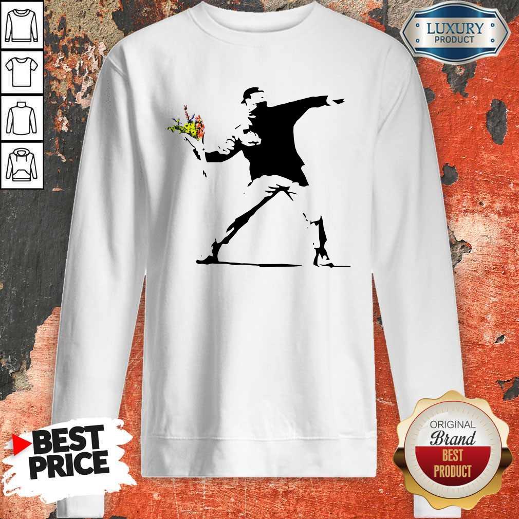 Sweet Banksy Rage Flower Thrower Kids Shirt
