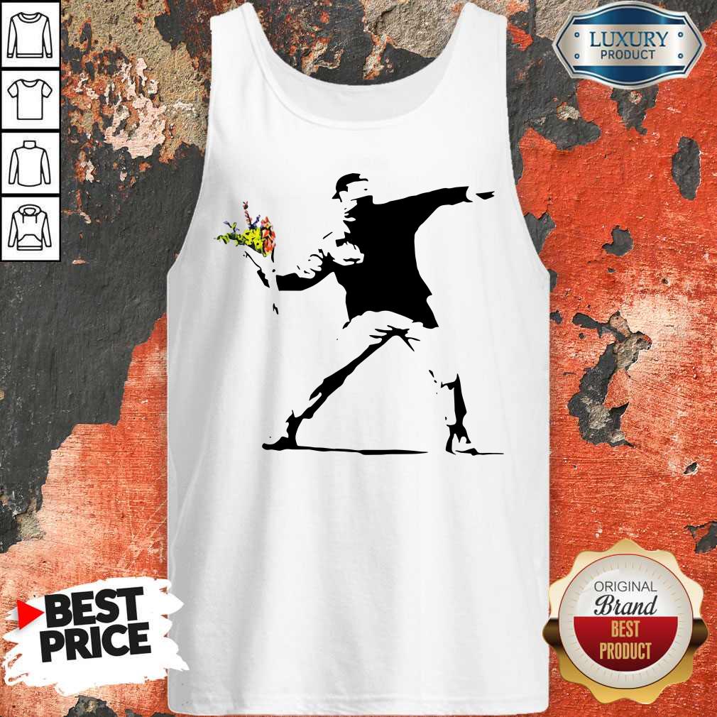 Sweet Banksy Rage Flower Thrower Kids Shirt