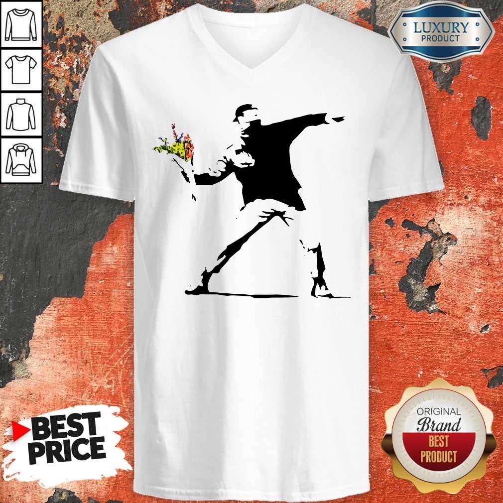 Sweet Banksy Rage Flower Thrower Kids Shirt