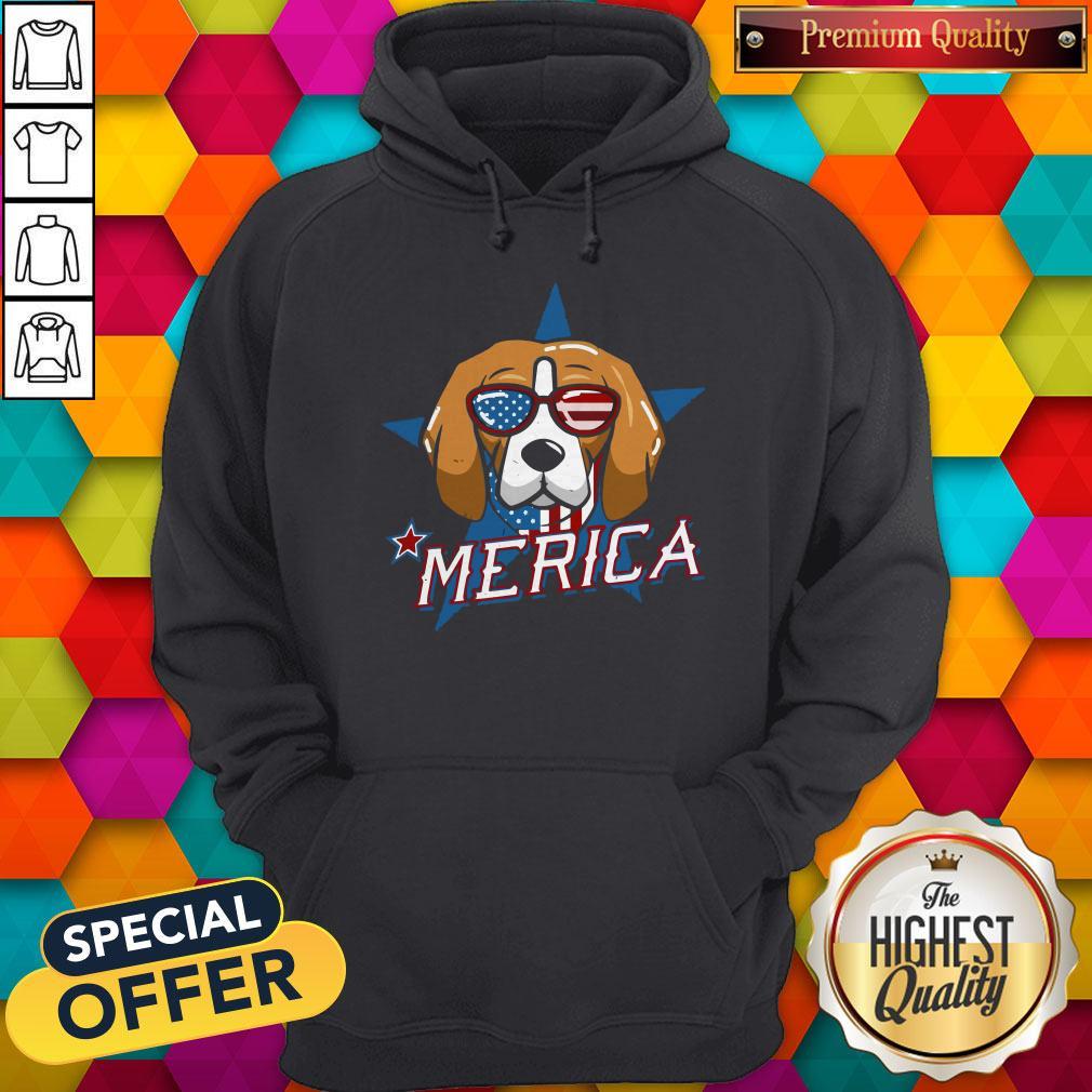 Sweet Beagle Merica American Flag Shirt
