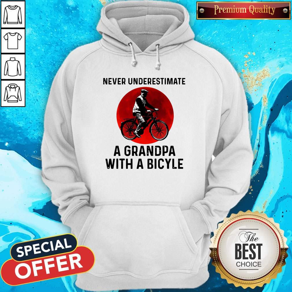 Sweet Never Underestimate A Grandpa With A Bicycle Sunset Shirt