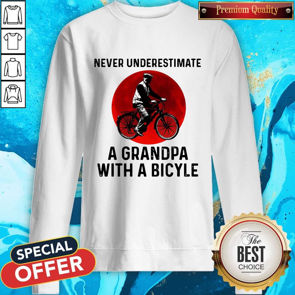 Sweet Never Underestimate A Grandpa With A Bicycle Sunset Shirt