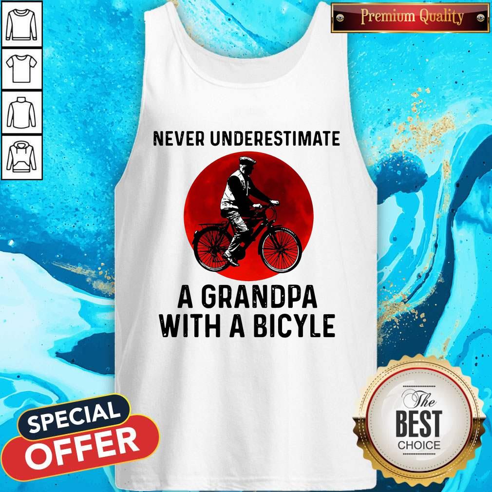 Sweet Never Underestimate A Grandpa With A Bicycle Sunset Shirt