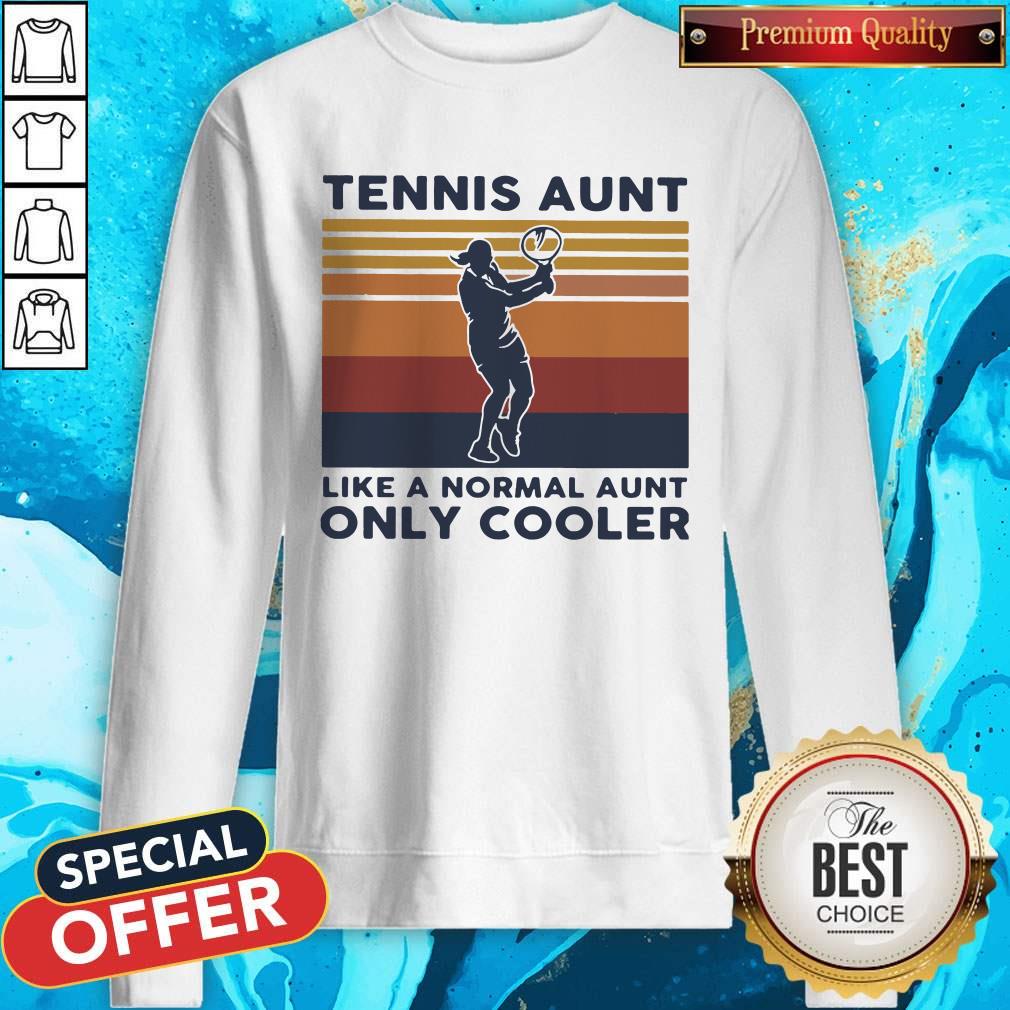 Sweet Tennis Aunt Like A Normal Aunt Only Cooler Vintage Retro Shirt
