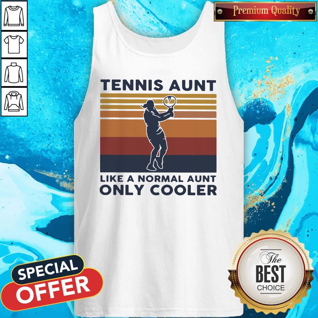 Sweet Tennis Aunt Like A Normal Aunt Only Cooler Vintage Retro Shirt