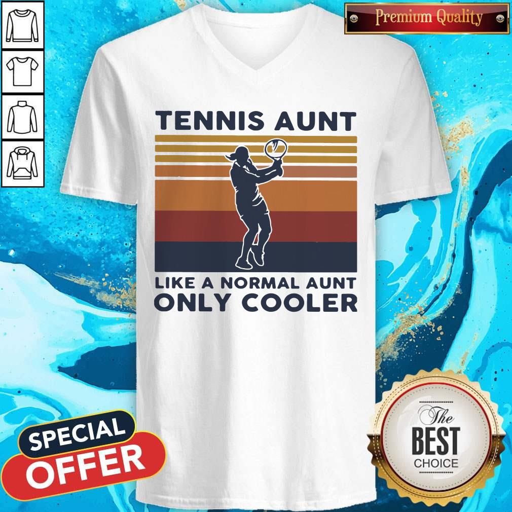 Sweet Tennis Aunt Like A Normal Aunt Only Cooler Vintage Retro Shirt