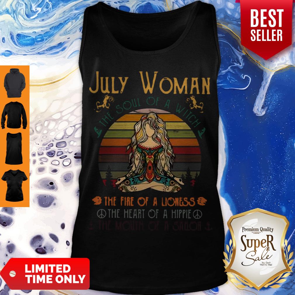 Yoga Peace July Woman The Soul Of A Witch The Fire On A Lioness Vintage Shirt
