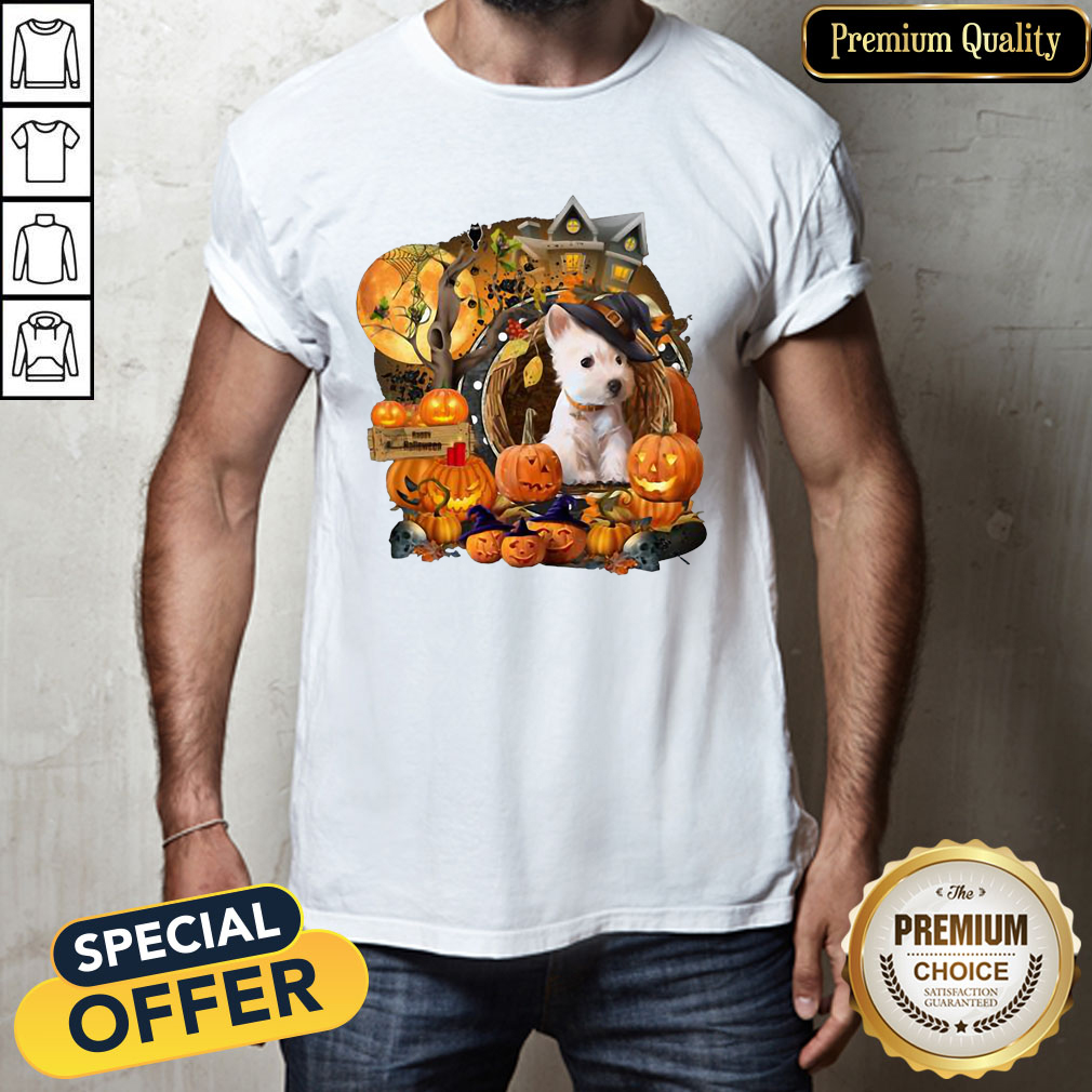 Terrier Puppy Witch Pumpkin Witch Halloween Shirt