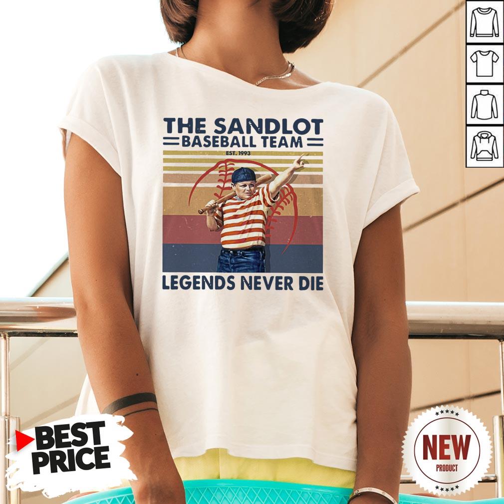 The Sandlot Baseball Team Legends Never Die Vintage Retro Shirt