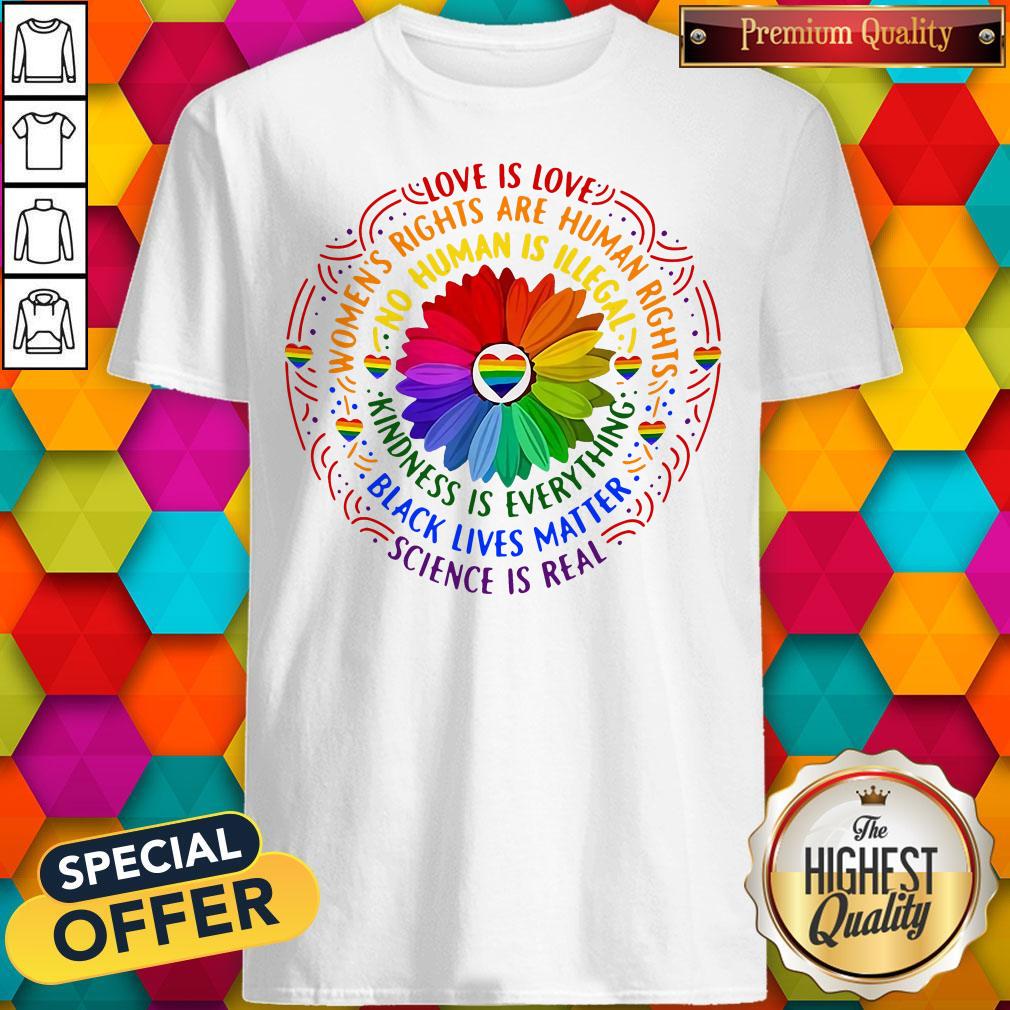 Top Black Lives Matter Science Love Is Love LGBT Pride Flower Shirt