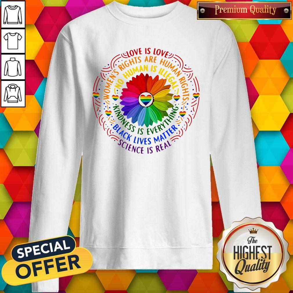 Top Black Lives Matter Science Love Is Love LGBT Pride Flower Shirt