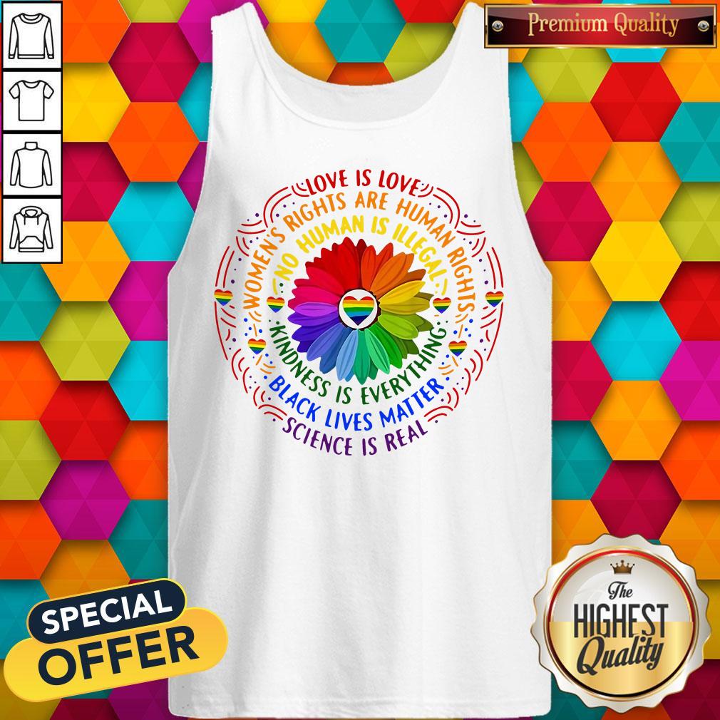 Top Black Lives Matter Science Love Is Love LGBT Pride Flower Shirt
