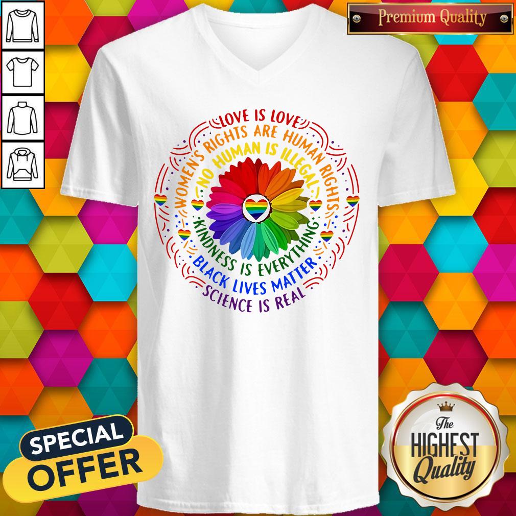 Top Black Lives Matter Science Love Is Love LGBT Pride Flower Shirt