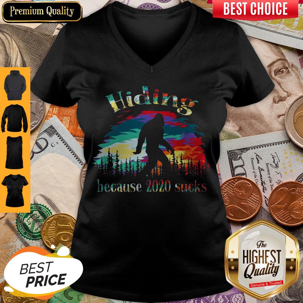 Top Hiding Because 2020 Sucks Bigfoot Shirt