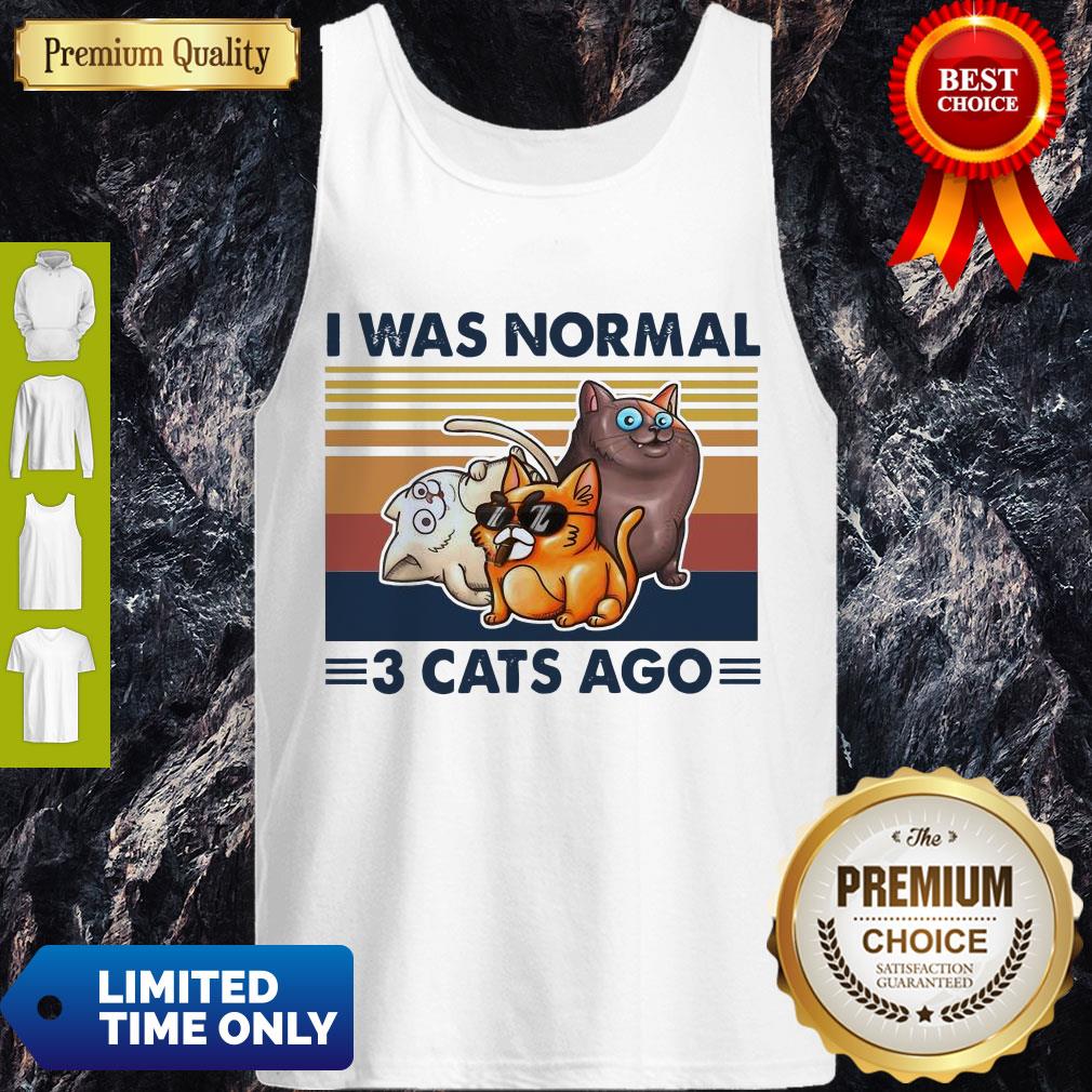 Top I Was Normal 3 Cats Ago Black Version Shirt