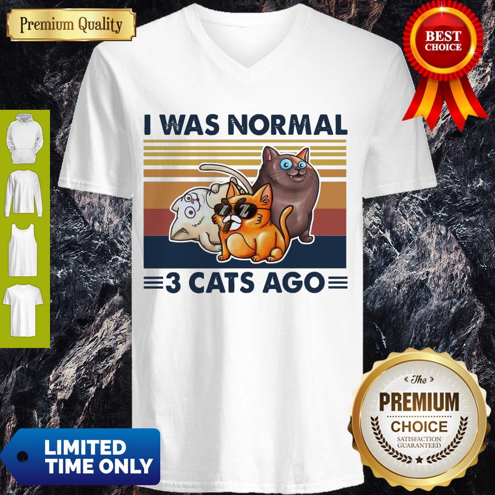 Top I Was Normal 3 Cats Ago Black Version Shirt