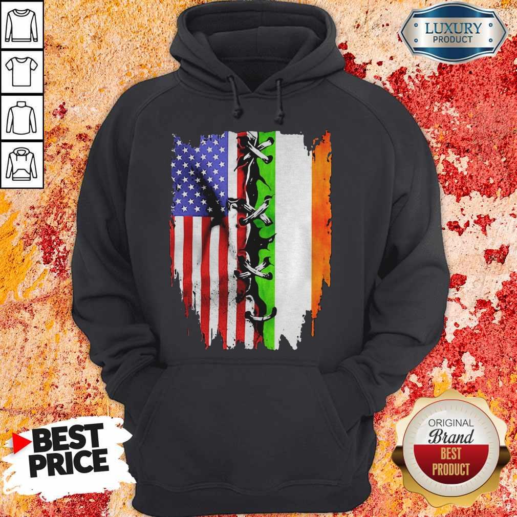 Top Ireland And American Flag Veteran Independence Day Shirt