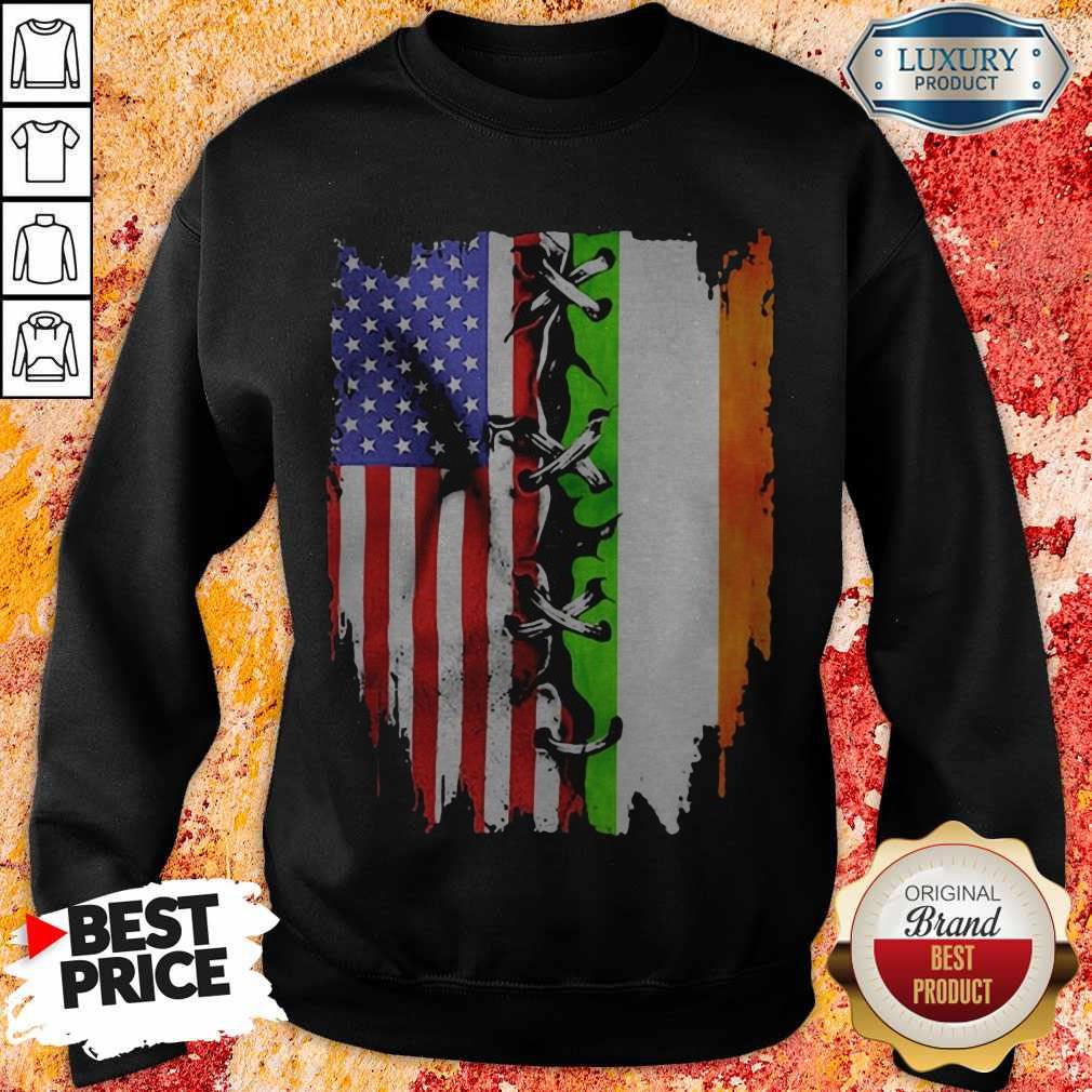 Top Ireland And American Flag Veteran Independence Day Shirt