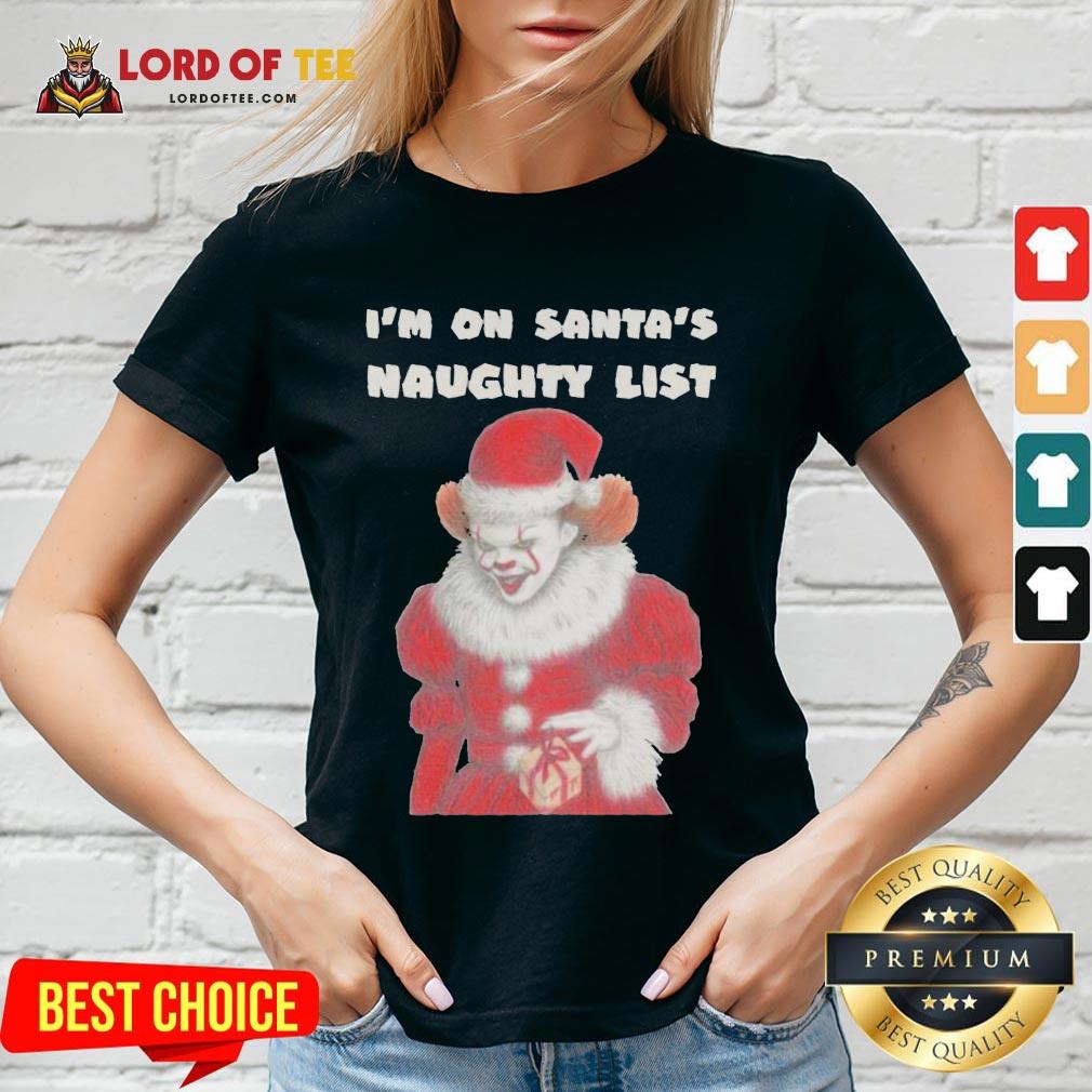 Top It Pennywise I’m On Santa’s Naughty List Halloween Shirt