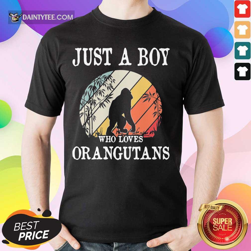 Top Just A Boy Who Loves Orangutans Vintage Shirt