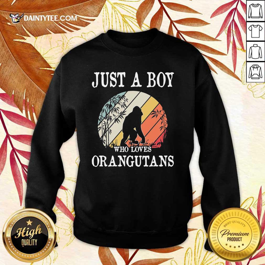 Top Just A Boy Who Loves Orangutans Vintage Shirt