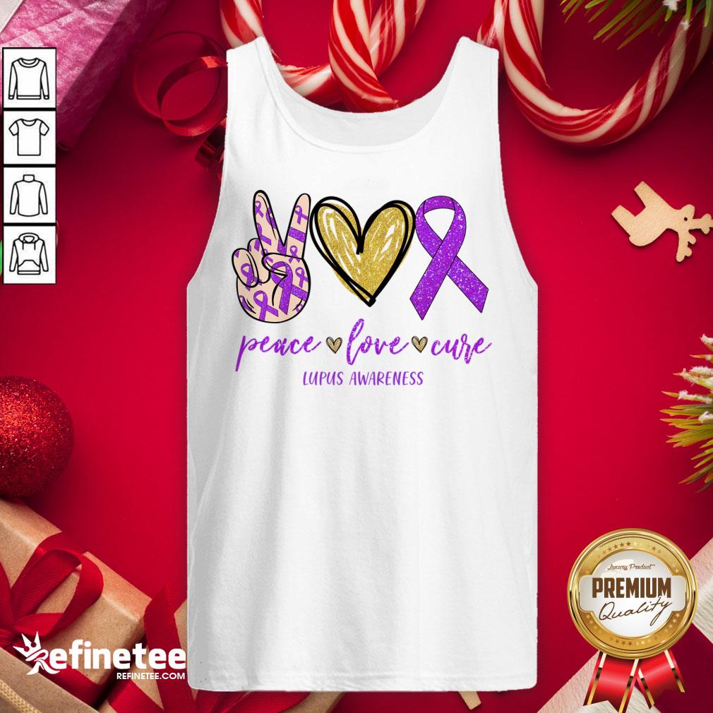 Top Peace Love Cure Lupus Awareness Shirt