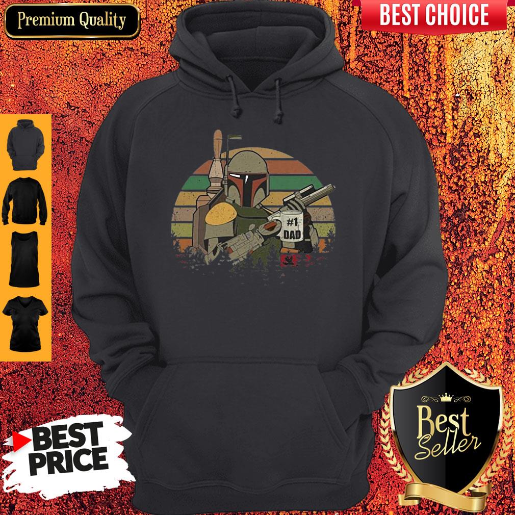 Top The Mandalorian #1 Dad Fathers Day Vintage Sunset Shirt