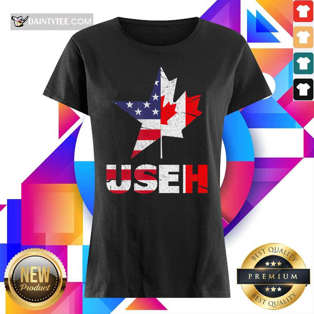 Top US EH Canada American Flag Shirt