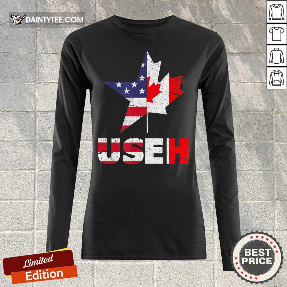 Top US EH Canada American Flag Shirt