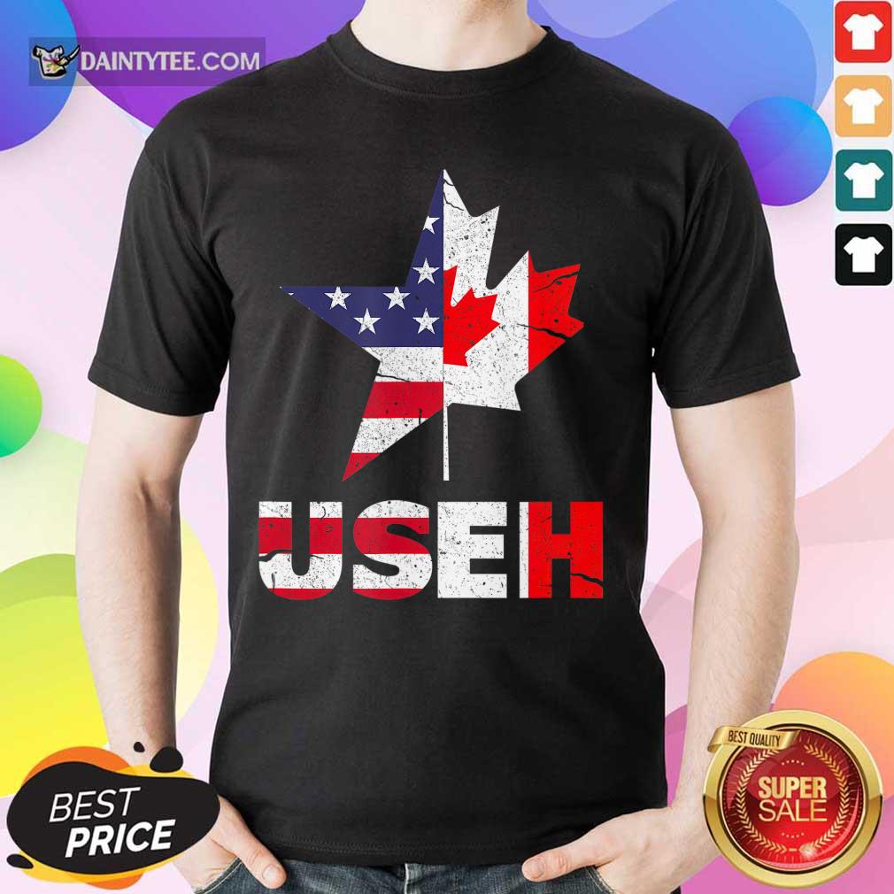Top US EH Canada American Flag Shirt