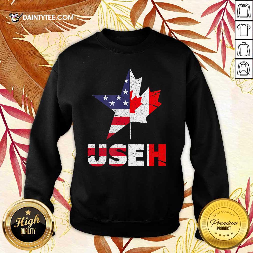 Top US EH Canada American Flag Shirt