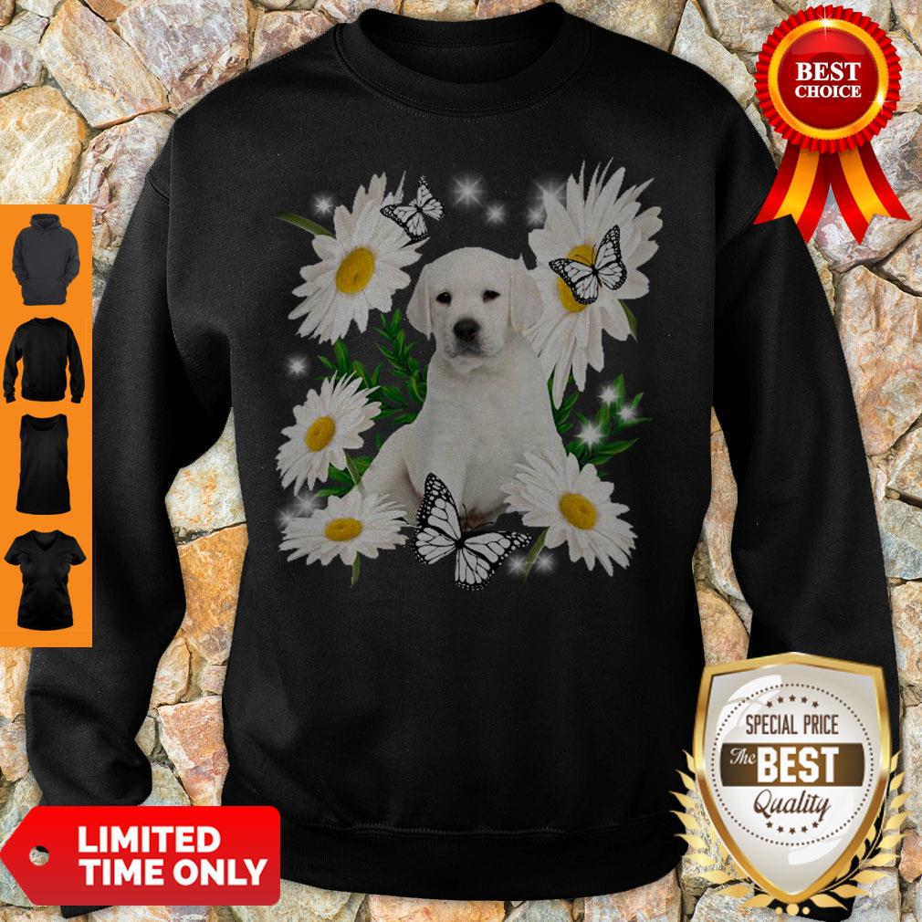 Top White Labrador Daisy Flower Classic T-Shirt