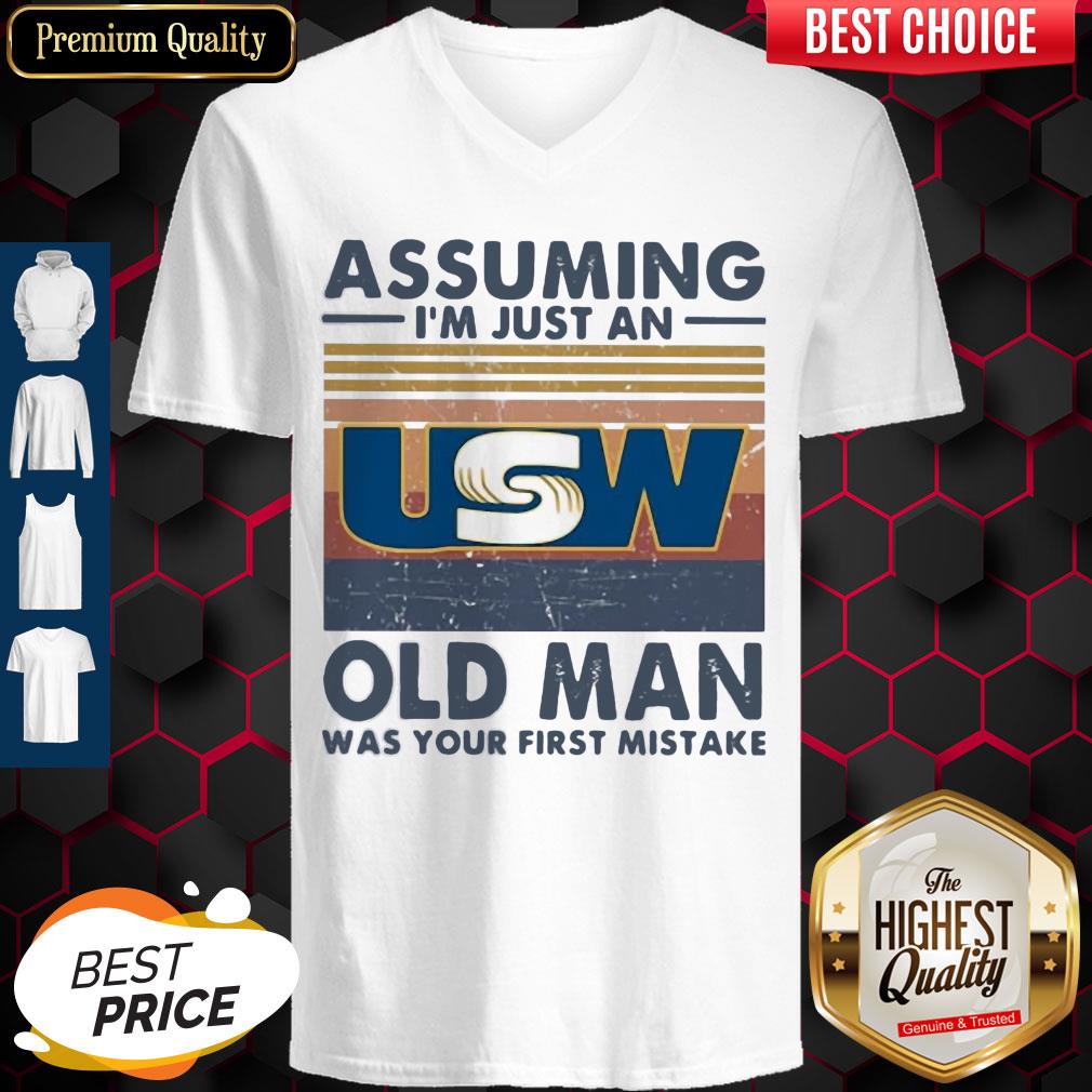 united-steelworkers-assuming-im-just-an-old-lady-was-your-first-mistake-vintage-v-neck.jpg
