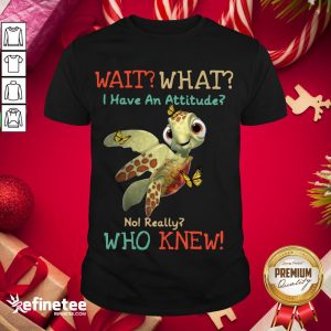 Happy Turtle Wait What I Have An Attitude No Really Who Knew Butterfly Shirt