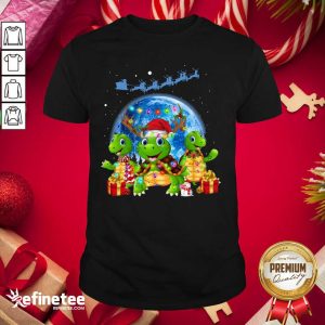 Cool Three Turtle Santa Reindeer Merry Christmas Shirt