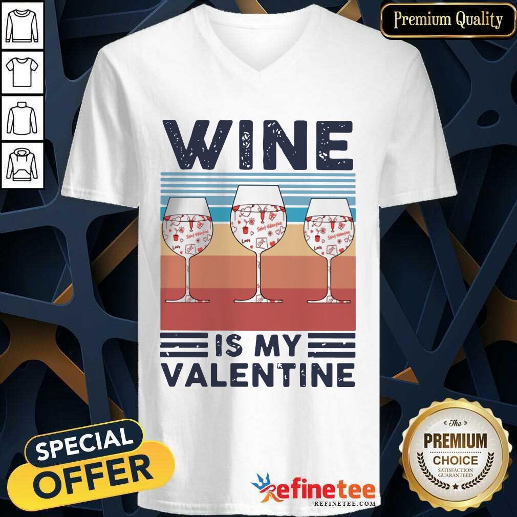 Wonderful Wine Is My Valentine Heart Vintage Shirt
