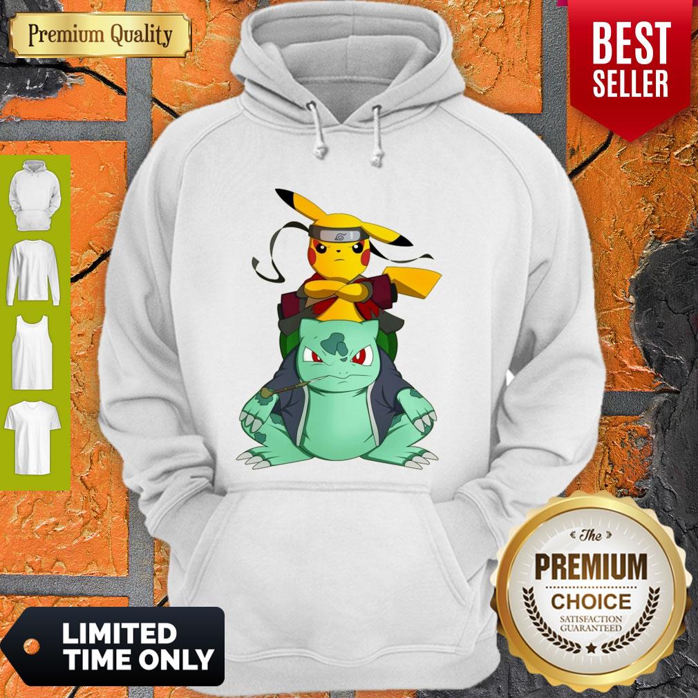 Pretty Pokemon Pikachu And Bulbasaur Mashup Naruto Jiraiya Shirt