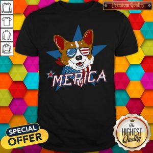 Cute I Like Corgi Merica American Flag Shirt