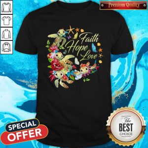 Premium Turtle faith Hope Love Flowers Shirt