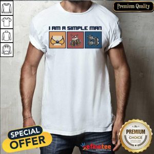 Pretty I Am A Simple Man Boob Beer And Weight Lifting Shirt