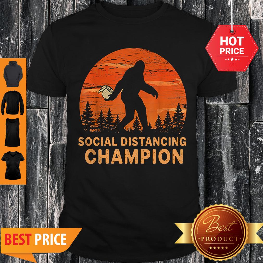 Bigfoot Toilet Paper Social Distancing Champion Sunset Shirt