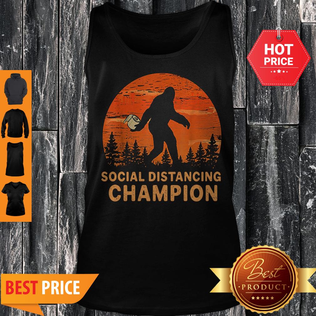 Bigfoot Toilet Paper Social Distancing Champion Sunset Shirt