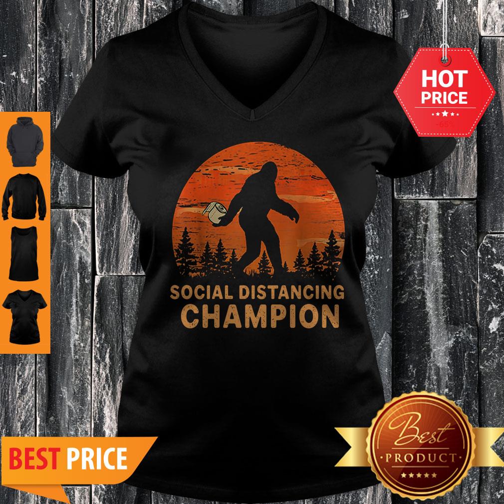 Bigfoot Toilet Paper Social Distancing Champion Sunset Shirt