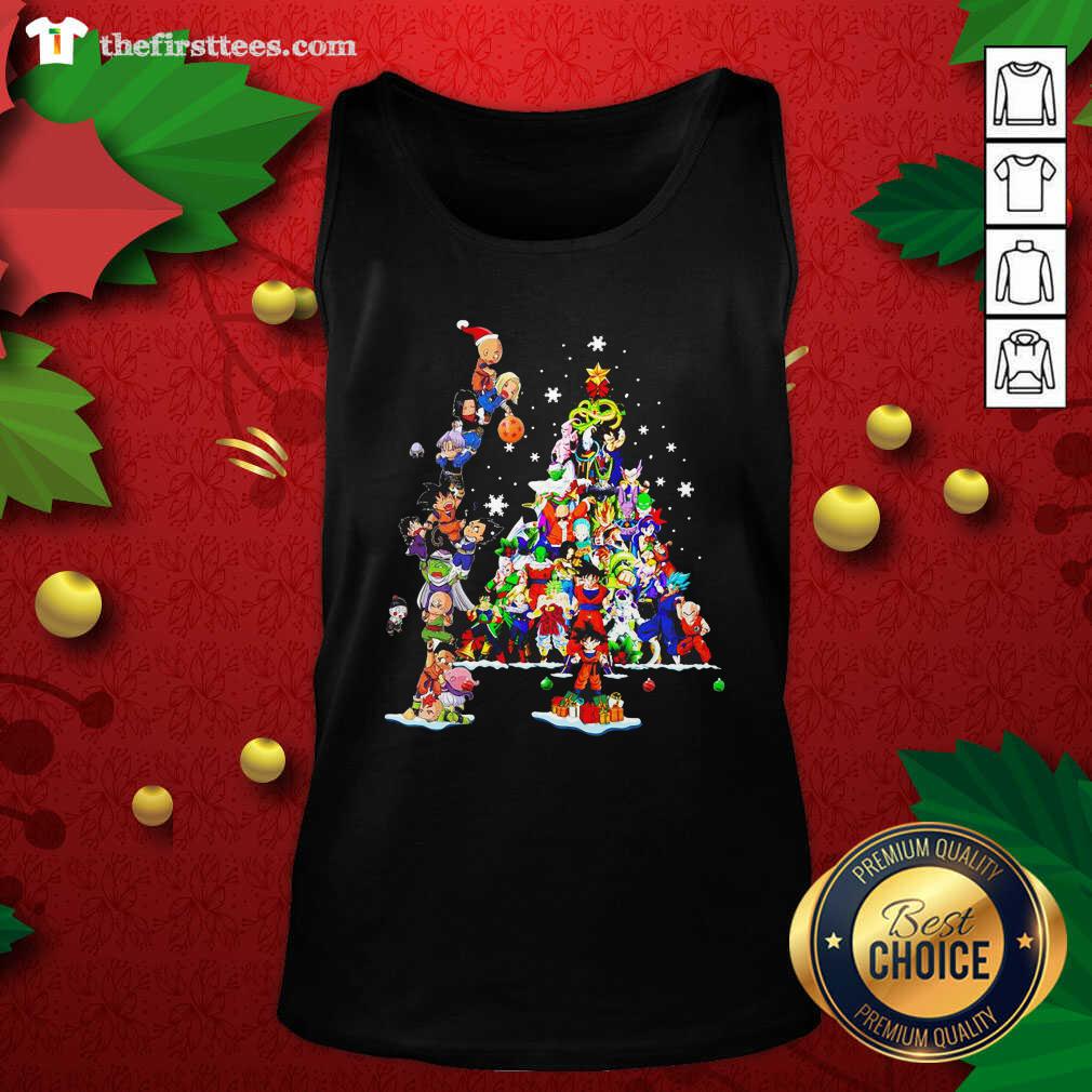Colorful Dragon Ball Z Character And Christmas Tree 2020 Shirt