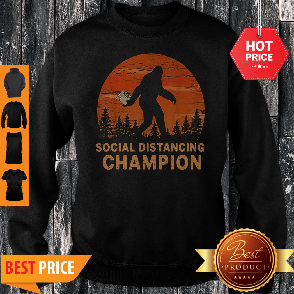 Bigfoot Toilet Paper Social Distancing Champion Sunset Shirt